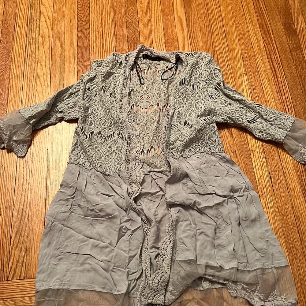 Grey Lace Duster